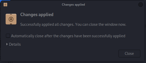 Synaptic Success Message 1