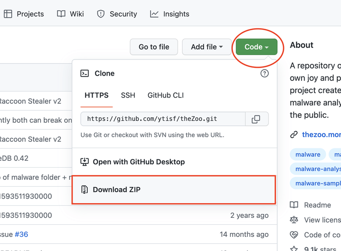 Test Antivirus Malware Thezoo Github Code Download Zip