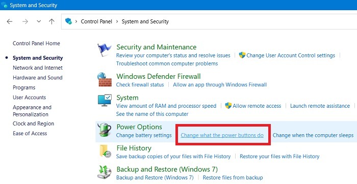 Unexpected Store Control Panel System And Security Power Options
