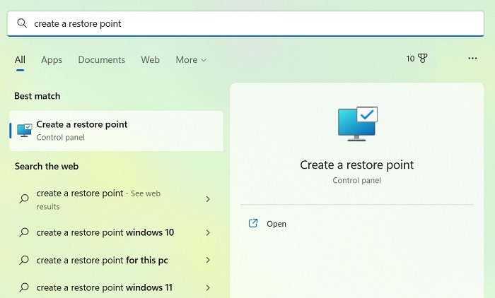 Unexpected Store Create A Restore Point