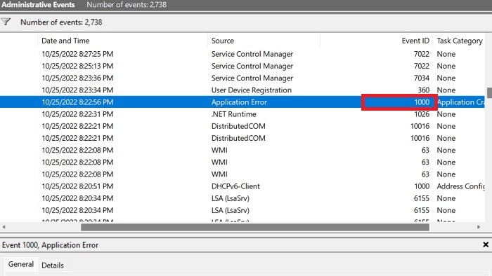 Unexpected Store Event Viewer Event Bucket Id