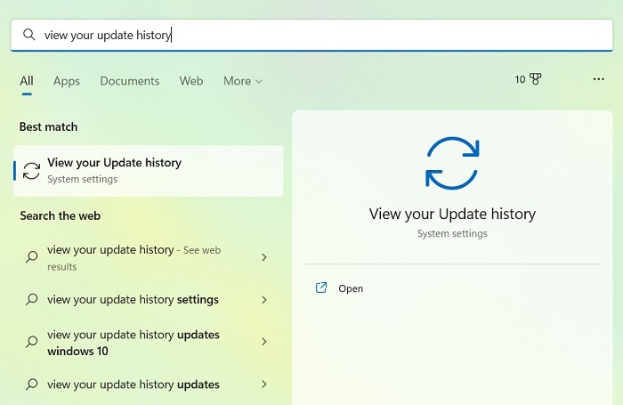 Unexpected Store View Update History