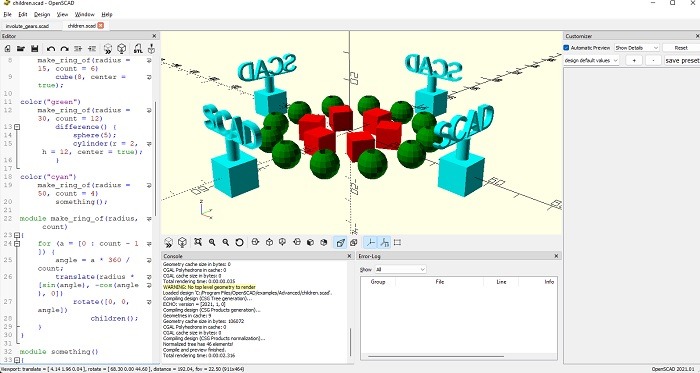 Compiling a model in OpenSCAD.