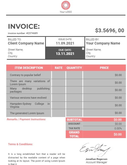 Best Invoice Templates For Google Docs Company