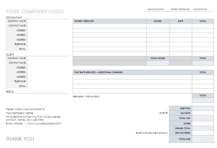 Best Invoice Templates For Google Docs Consulting