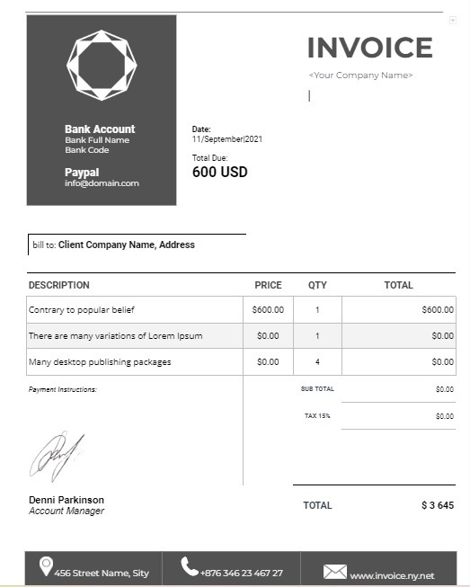 Best Invoice Templates For Google Docs Gray