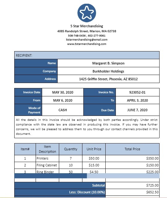 Best Invoice Templates For Google Docs Wfh