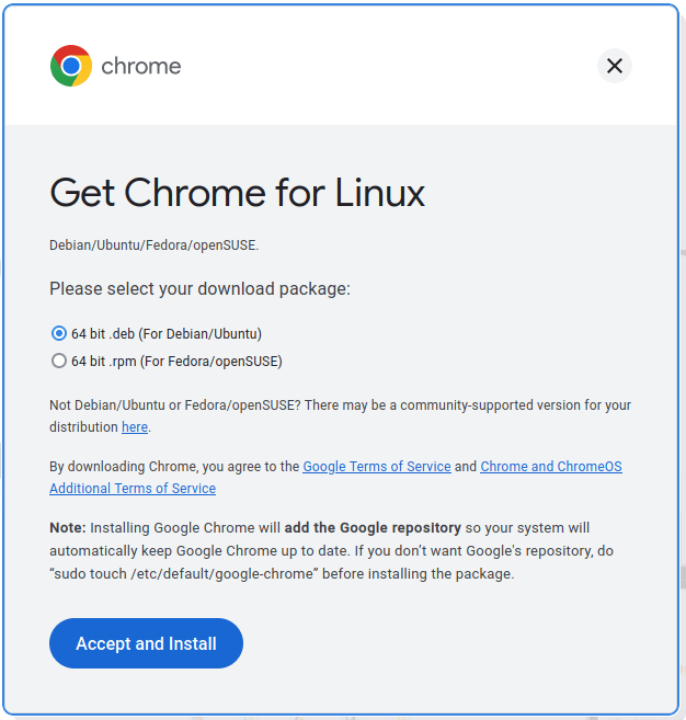 install-google-chrome-ubuntu-download-chrome-package Chrome Accept Terms
