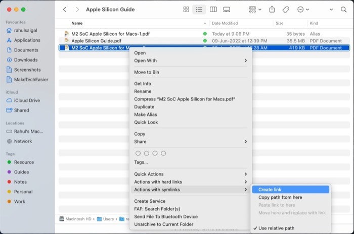 Create Symlink In The Current Directory