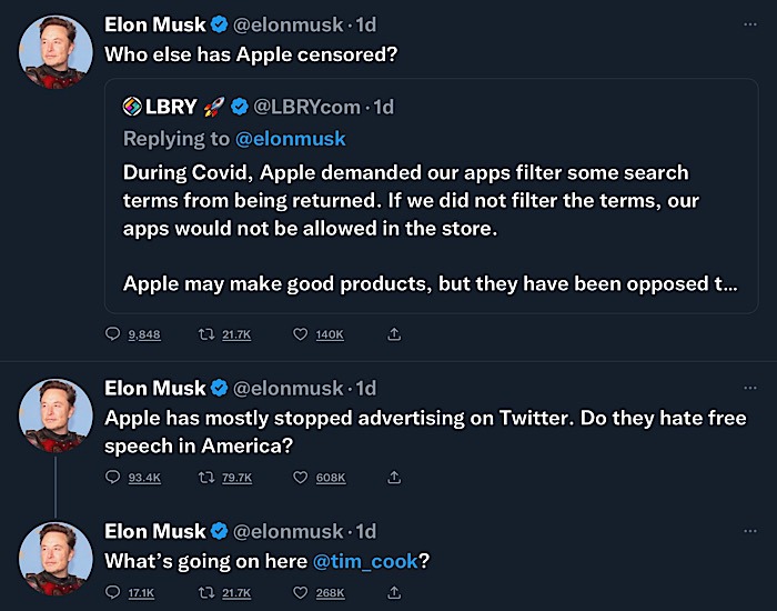 Elon Musk Twitter Apple Cook
