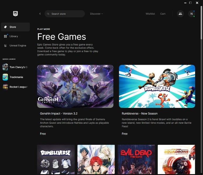 Game Launchers Epic Free Games