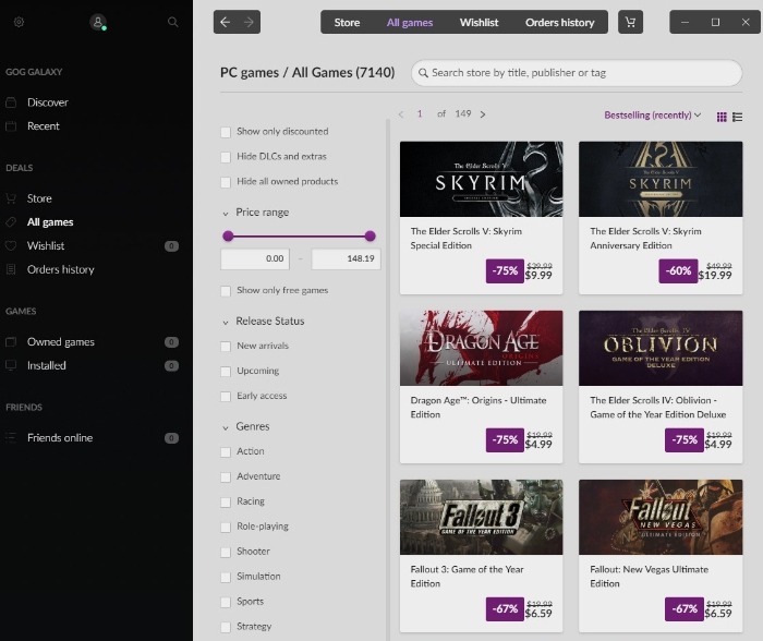 Game Launchers Gog Store