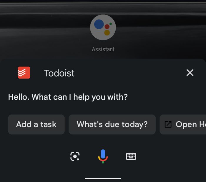 Google Assistant Todoist What Can I Help You With
