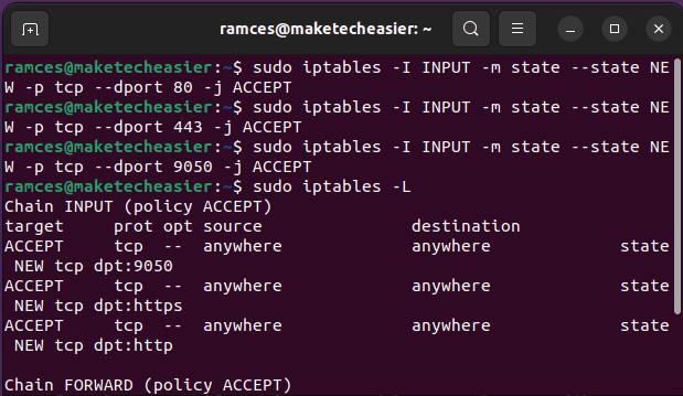 Host Tor Website Linux 06 Create Firewall Rules