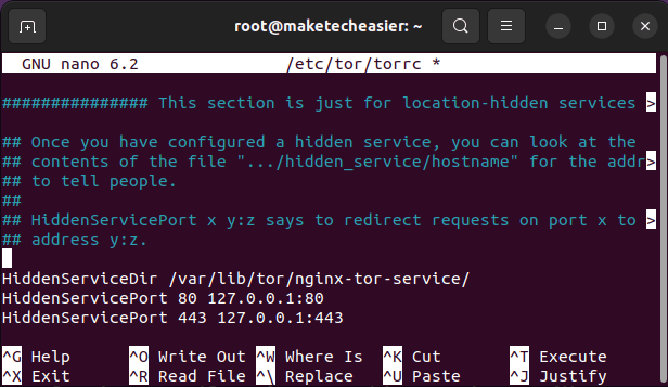 Host Tor Website Linux 10 Torrc Create New Hidden Service