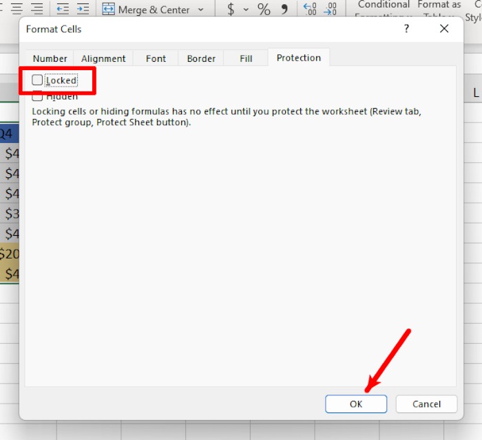 How To Lock Cells Unlock All Cells