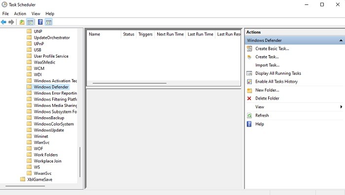Disable Windows Defender in Task Scheduler