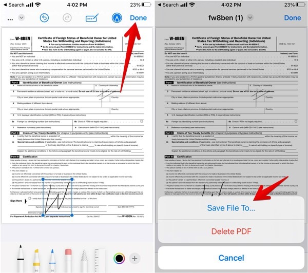 Iphone Gmail Pdf Markup Signature Save