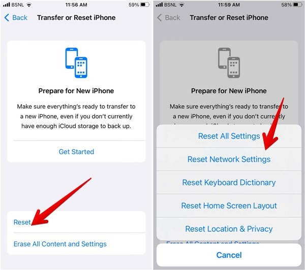 Iphone Reset Netwrok