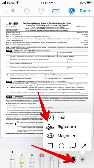 Iphone Safari Markup Signature