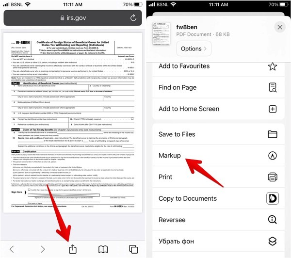 Iphone Safari Markup
