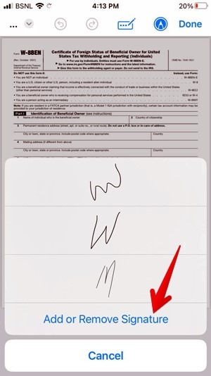 Iphone Sign Multiple Add Remove