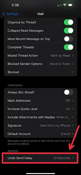 Iphone Email Undo Send Delay