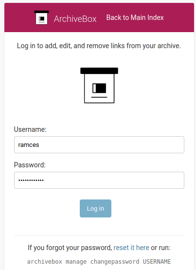 Install Archivebox Linux 14 Login Dialog Screen