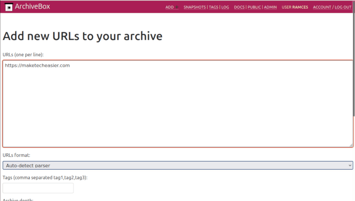 Install Archivebox Linux 16 Add Url To Archive