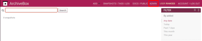 Install Archivebox Linux 24 Admin Button Highlight