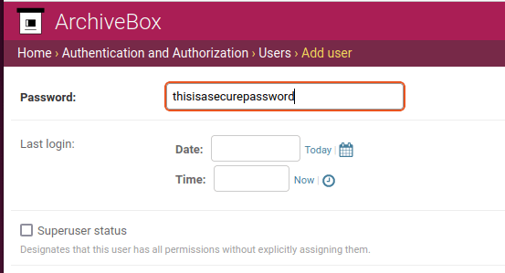 Install Archivebox Linux 27 Enter New User Password