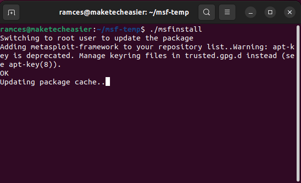 Install Metasploit Linux 06 Run Installer Script