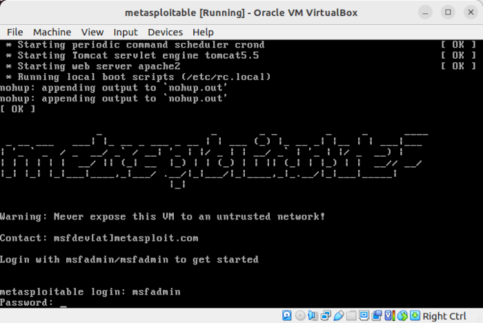 Install Metasploit Linux 21 Logging In