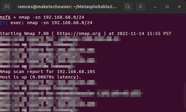 Install Metasploit Linux 24 Host Nmap Scan