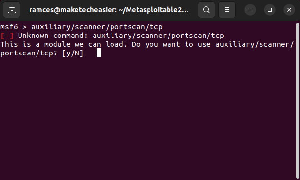 Install Metasploit Linux 25 Load Portscan Module