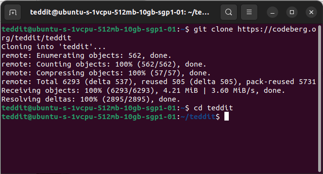 Install Teddit Linux 06 Clone Repositories