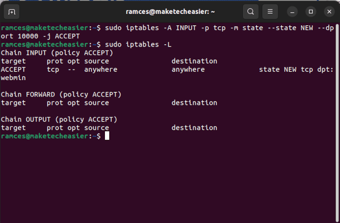 Install Use Webmin Linux 05 Open Firewall