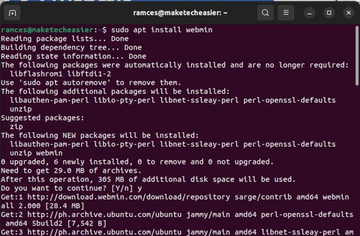Install Use Webmin Linux 06 Apt Install Program