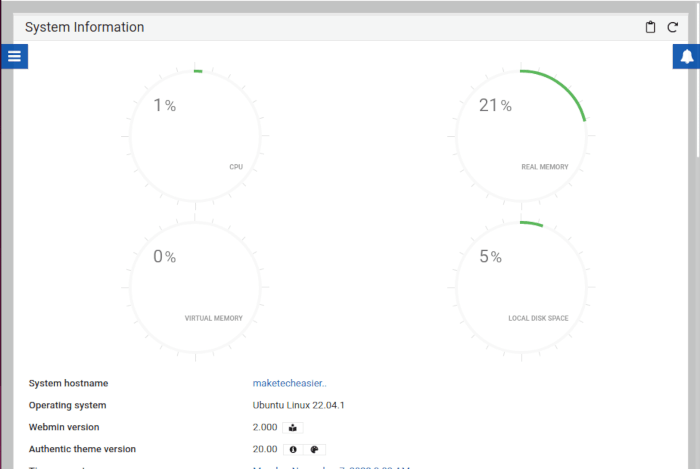Install Use Webmin Linux 10 Program Dashboard