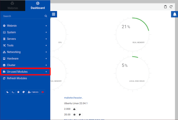 Install Use Webmin Linux 11 Un Unsed Modules