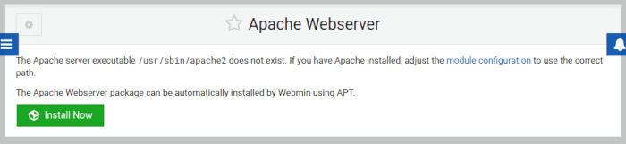 Install Use Webmin Linux 13 Install Apache Webserver