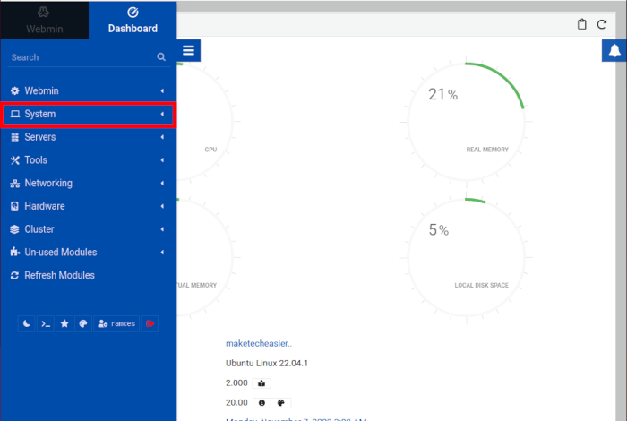 Install Use Webmin Linux 17 System Category