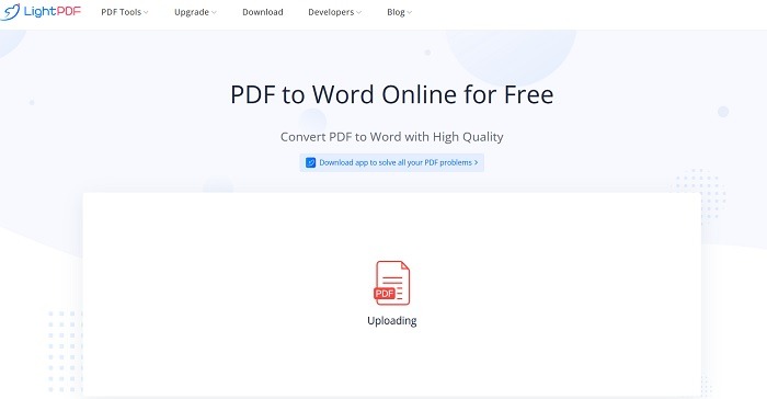 Lightpdf Review Uploading Files