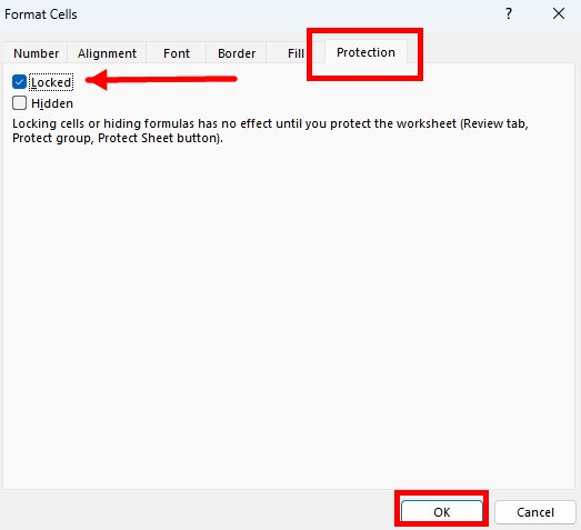 Microsoft Excel Format Cells Protection
