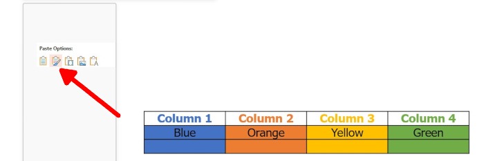 Microsoft Powerpoint Table Paste Options