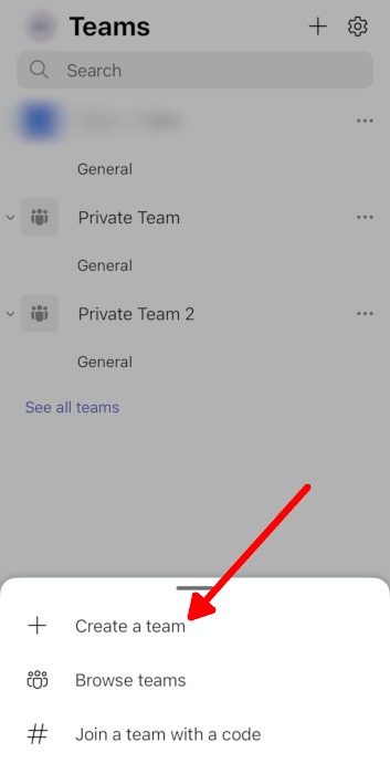 Microsoft Teams Mobile App Teams Add