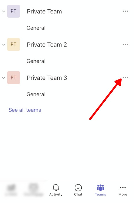 Microsoft Teams Mobile App Teams Created