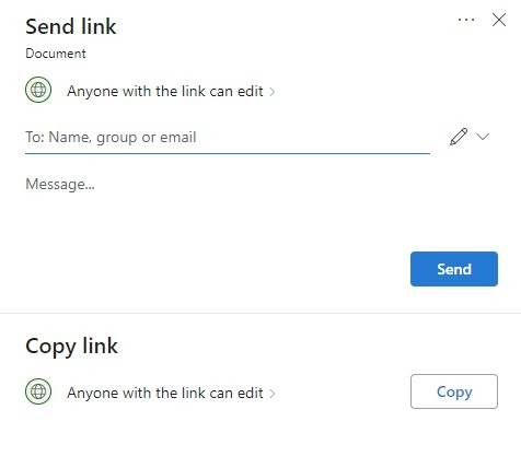 Microsoft Word Web Share Link