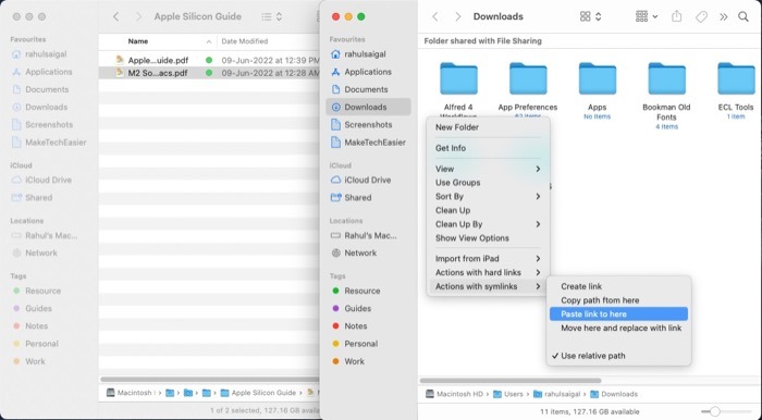 Paste Symlink To Another Destination