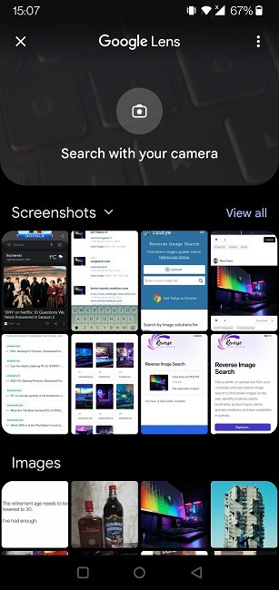 Perform Reverse Image Search Android Lens Search